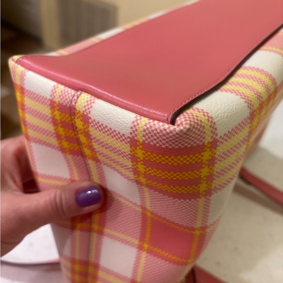 Coach Gallery Tote with Garden Plaid Print - Picture 12 of 14